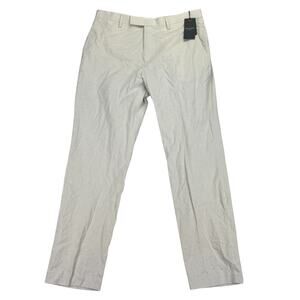 Ted Baker Mens Frankt Tailored Slim Fit Pinstripe Linen Blend Pants Natural 34R